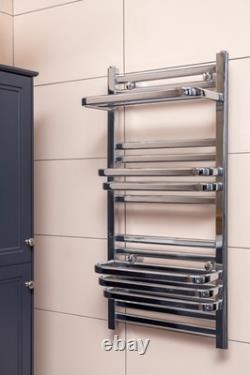 Radiateur de salle de bains chromé sèche-serviettes chauffant et porte-serviettes de rangement Byron 1000x500 mm