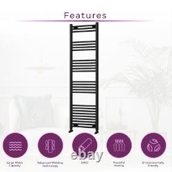 Radiateur de salle de bains noir chauffant porte-serviettes design échelle 1800x500
