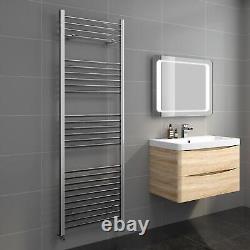 Radiateur de salle de bains, porte-serviettes chauffant, radiateur droit 1800 x 600mm en chrome.