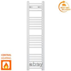 Radiateur de serviette chauffant blanc droit 300 mm de large pour salle de bain/toilettes/caravane