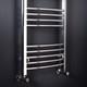 Radiateur De Serviette Chauffant Courb&eacute; Pour Salle De Bain 1200 X 495 En Chrome &eacute;chelle