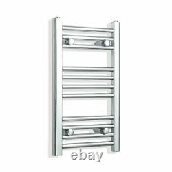 Radiateur de serviette chauffant droit en chrome de 300 mm de large pour salle de bain designer