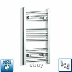 Radiateur de serviette chauffant droit en chrome de 300 mm de large pour salle de bain designer