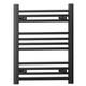 Radiateur De Serviette Chauffant Droit Plat Noir Mat 400 Mm &eacute;chelle De Salle De Bain