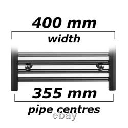 Radiateur de serviette chauffant droit plat noir mat 400 mm échelle de salle de bain