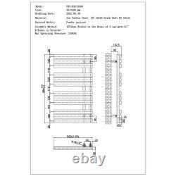 Radiateur de serviettes UK Radiateur chauffant 884x500mm Designer Noir 1911 BTU
