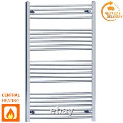 Radiateur de serviettes chauffant 700 mm de largeur chrome plat/courbé pour chauffage central de salle de bains