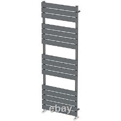 Radiateur de serviettes chauffant à double combustible à panneau plat pour salle de bain 1600x600 Thermostatique Anthracite