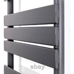 Radiateur de serviettes chauffant à double combustible à panneau plat pour salle de bain 1600x600 Thermostatique Anthracite