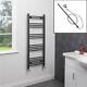 Radiateur De Serviettes Chauffant à Double Combustible En Anthracite 1200 X 450mm Plat Monté Au Mur Avec Commande Manuelle