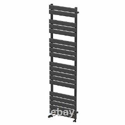 Radiateur de serviettes chauffant à panneau plat DuraTherm noir mat 1800 x 500mm