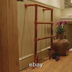 Radiateur de serviettes chauffant compatible avec double carburant 965x670mm en finition cuivre
