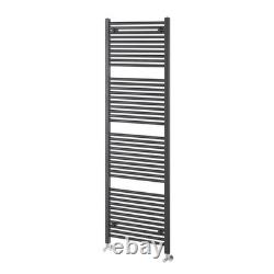 Radiateur de serviettes chauffant droit échelle 1800x600 en métal gunmetal gris