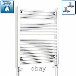 Radiateur de serviettes chauffant droit en chrome, 650 mm de large, 800 mm de haut