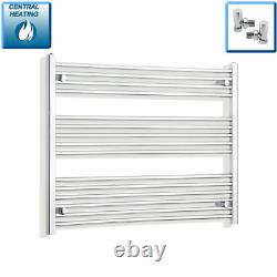Radiateur de serviettes chauffant droit en chrome 800 mm de haut 1100 mm de large pour salle de bains
