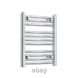 Radiateur de serviettes chauffant droit en chrome de 450 mm de large pour salle de bain designer