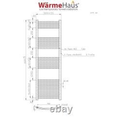 Radiateur de serviettes chauffant moderne en chrome, échelle droite incurvée pour salle de bain