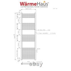 Radiateur de serviettes chauffant moderne en chrome, échelle droite incurvée pour salle de bain