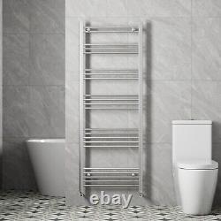 Radiateur de serviettes chauffant plat de salle de bain avec valves en chrome noir laiton gris blanc