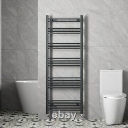 Radiateur de serviettes chauffant plat de salle de bain avec valves en chrome noir laiton gris blanc