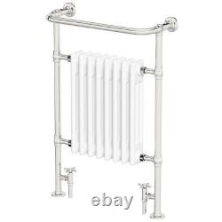 Radiateur de serviettes chauffant traditionnel 952 mm x 659 mm en acier chrome monté au mur