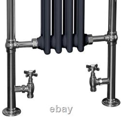 Radiateur de serviettes chauffant traditionnel à 3 colonnes 952 x 479 mm Chrome et Anthracite