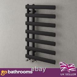 Radiateur de serviettes chauffant vertical noir, moderne, salle de bain H78xL50cm