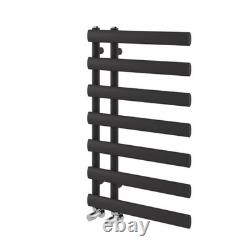 Radiateur de serviettes chauffant vertical noir, moderne, salle de bain H78xL50cm