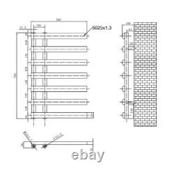 Radiateur de serviettes chauffant vertical noir, moderne, salle de bain H78xL50cm