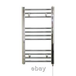Radiateur de serviettes électrique chauffant en chrome, droit