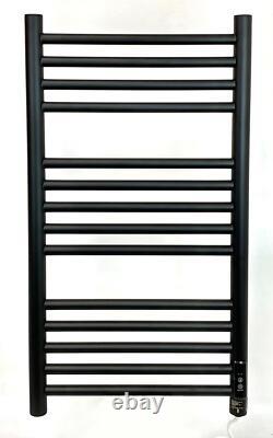 Radiateur de serviettes électrique noir chauffant 3,4,5 & 600 large x 720mm haut Rail de salle de bains