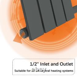 Radiateur designer à échelle chauffe-serviettes plat en panneau anthracite pour salle de bain