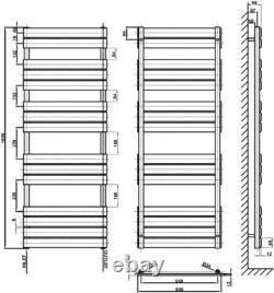 Radiateur designer à échelle chauffe-serviettes plat en panneau anthracite pour salle de bain