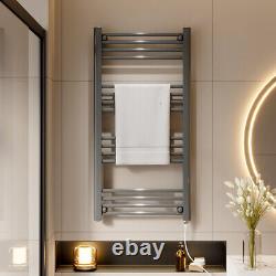Radiateur droit chauffant électrique prérempli pour serviettes avec thermostat pour salle de bain au Royaume-Uni