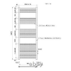 Radiateur droit chauffant pour serviettes en chrome blanc de toutes tailles