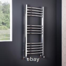 Radiateur échelle chauffant courbé pour serviettes de bain 1150 x 600 chrome