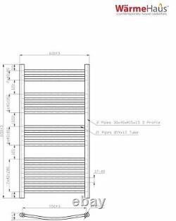 Radiateur échelle chauffant courbé pour serviettes de bain 1150 x 600 chrome