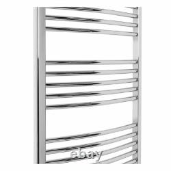 Radiateur échelle chauffant courbé pour serviettes de bain 1150 x 600 chrome