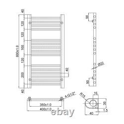 Radiateur échelle en laiton brossé pour serviettes chauffantes de designer (7 tailles) Vannes