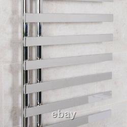 Radiateur échelle porte-serviettes carré chauffant de salle de bains design 1600 x 600 mm en chrome.