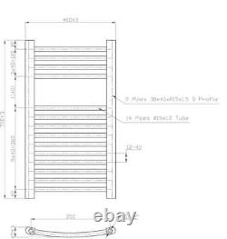 Radiateur porte-serviettes chauffant à double combustible ALTRO 150W 700mm x 400mm Chrome NOUVEAU