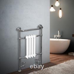 Radiateur porte-serviettes chauffant de salle de bain à colonne victorienne traditionnelle - Designer Rads