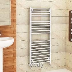 Radiateur porte-serviettes chauffant de salle de bain en chrome droit et courbé