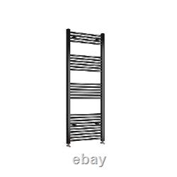 Radiateur porte-serviettes chauffant droit courbé en chrome noir avec vannes gratuites