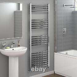 Radiateur porte-serviettes chauffant pour salle de bain en chrome avec échelle courbée