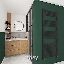 Radiateur porte-serviettes droit chauffant anthracite de toutes tailles pour salle de bain