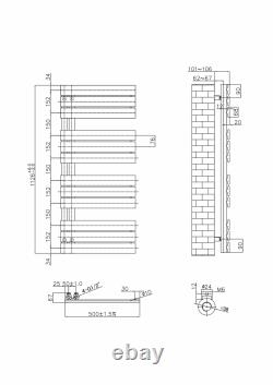 Radiateur sèche-serviette à échelle chauffante à panneau plat pour salle de bain en gunmetal