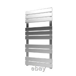 Radiateur sèche-serviettes 500 design chromé plat pour salle de bains avec vannes