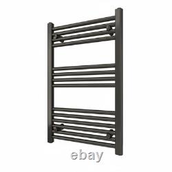 Radiateur sèche-serviettes DROIT pour salle de bains, finition gris canon de fusil, 500 mm (largeur) x 800 mm (hauteur)