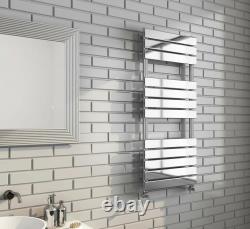 Radiateur sèche-serviettes Richmond à panneau plat pour salle de bains, noir/laiton brossé/chrome/blanc